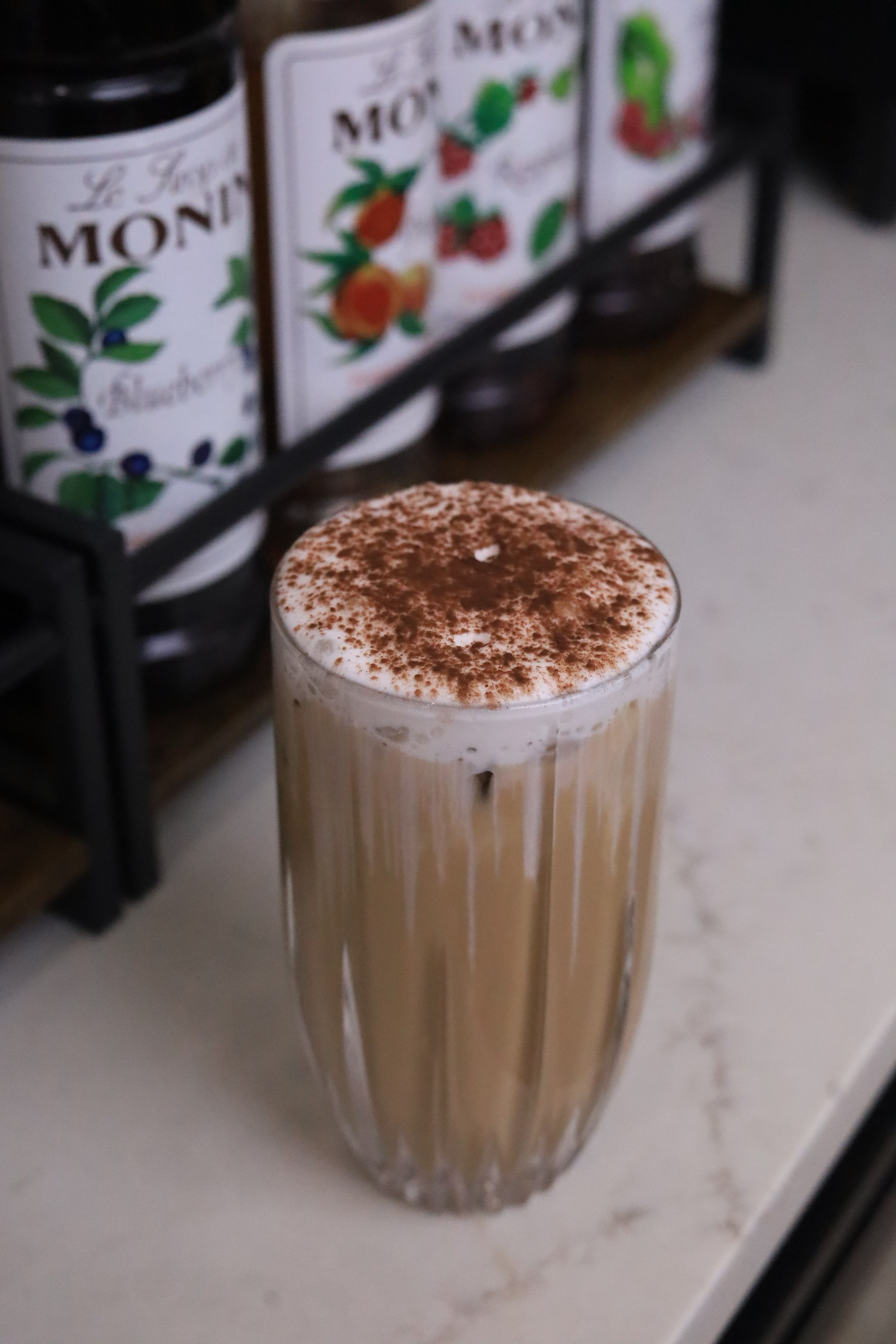 June 20 iced latte detail at Blend and Bliss
